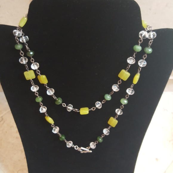 Silpada faceted jade crystal necklace with toggle - Picture 7 of 7